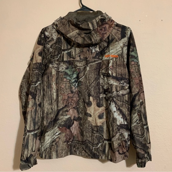 Game Winner Jacket Youth Large Brown Camo Woodland Hooded Full Zip Hunting - Picture 2 of 11